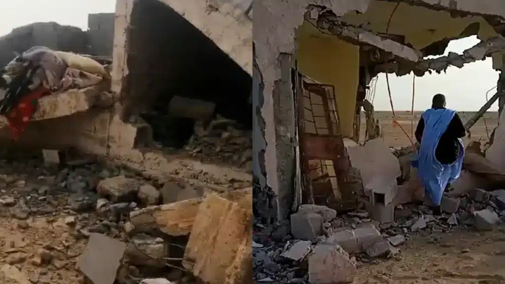 الأمم المتحدة تتهم المغرب بحملة تطهير عرقي في الصحراء الغربية 1 منازل مدمرة في الصحراء الغربية بعد هدمها من قبل القوات المغربية